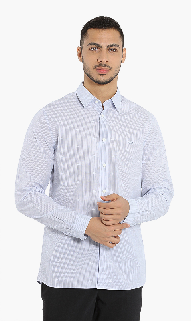 

Lacoste Crocodile Print Poplin Regular Fit Shirt