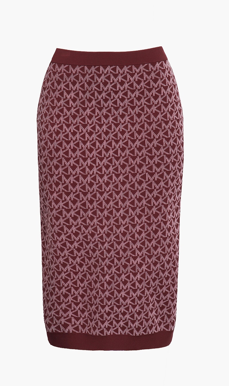 

All Over Logo Print Skirt, Red
