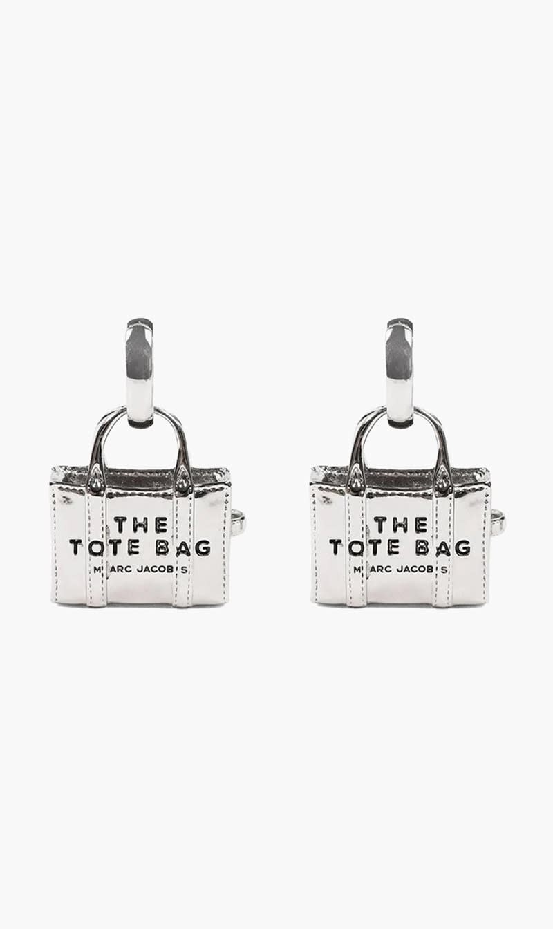 

Marc Jacobs Silver Mini Icon Logo Tote Bag Earrings for Women | The Deal Outlet