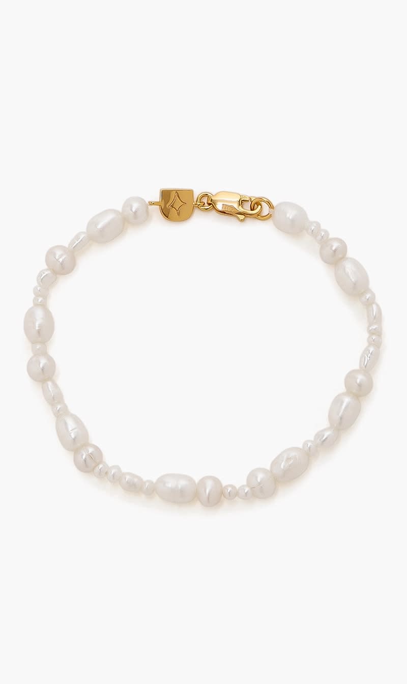 Astrid & Miyu White Serenity Pearl Beaded Bracelet for Women