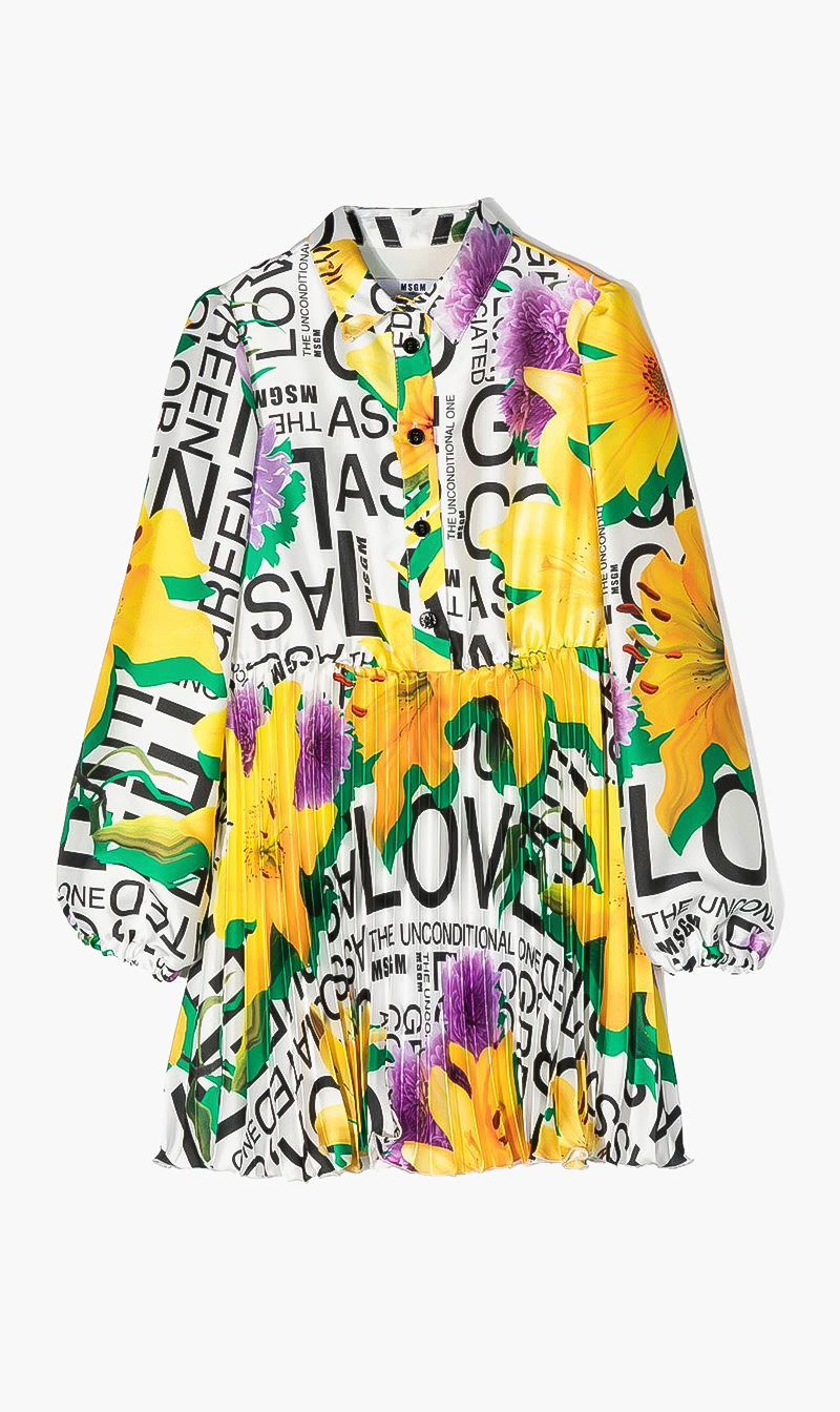 

Floral Printed Dress, White