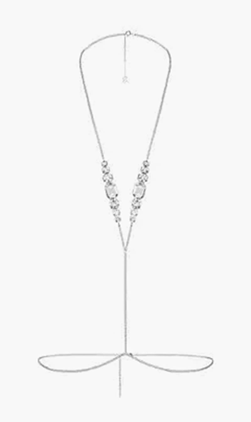 Swarovski Silver Swarovski X Skims V Body Chain for Women