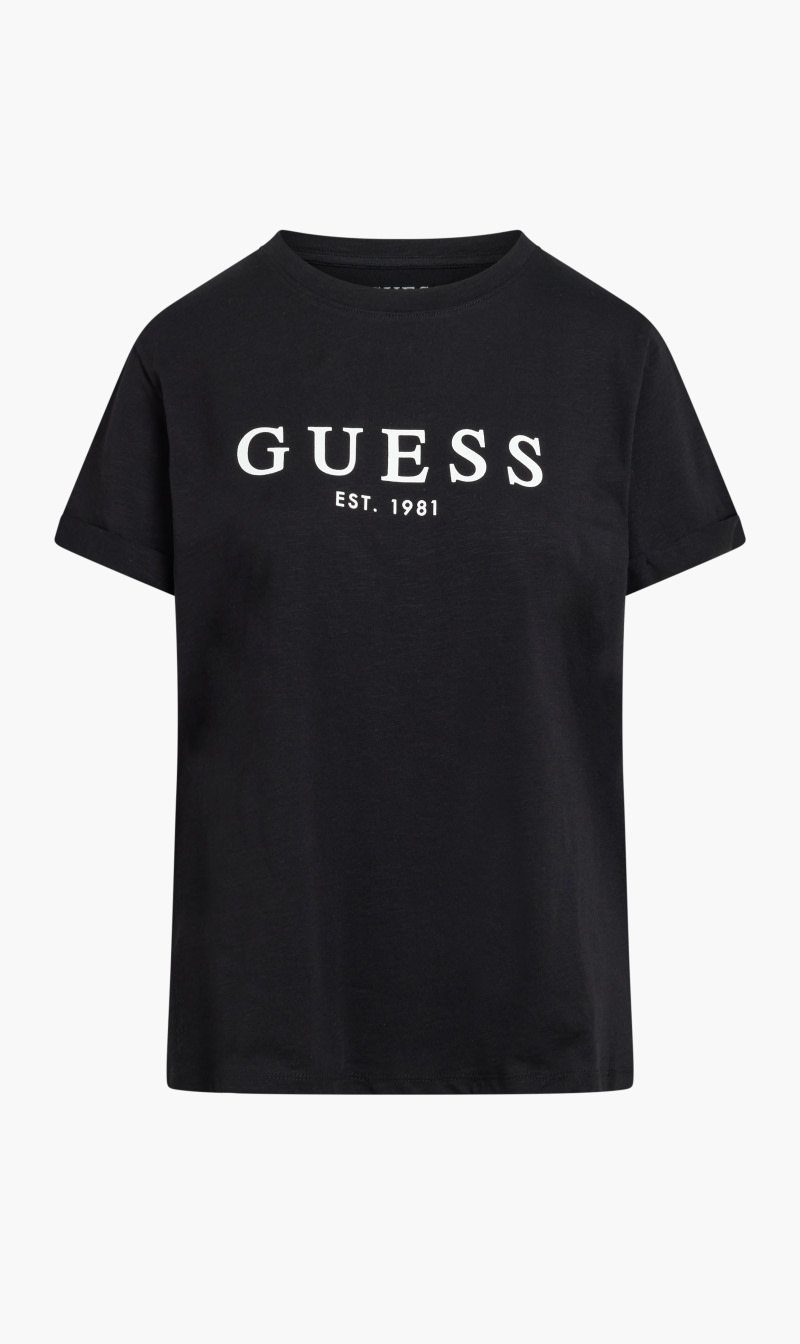 

Guess Black Organic Club Cotton T-shirt for Women | The Deal Outlet