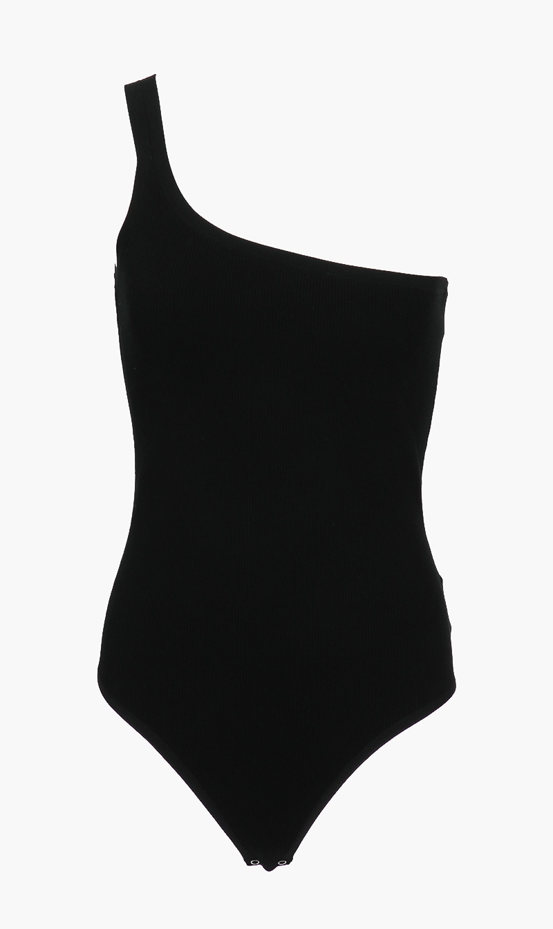 

Michael Kors Black Asymmteric Bodysuit for Women | The Deal Outlet