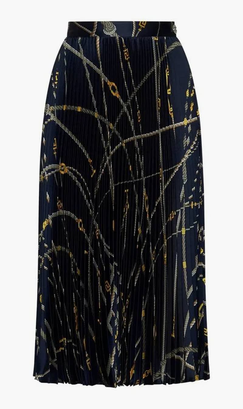 

Versace Blue Skirt Twill Poly Fabric With Versace Ropes Print for Women | The Deal Outlet