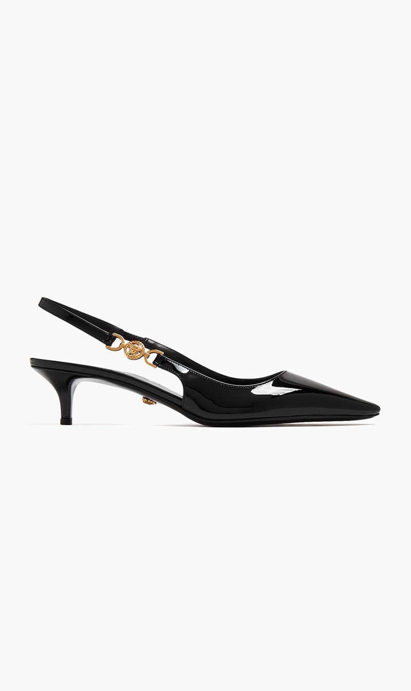 

Versace Black Medusa 95 Slingback Pumps for Women | The Deal Outlet
