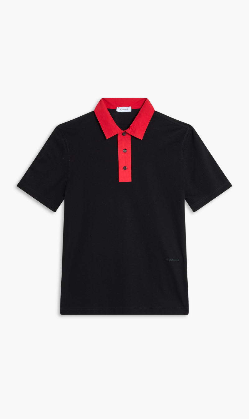 

Salvatore Ferragamo Black Piquet Jersey Short Sleeves Polo for Men | The Deal Outlet