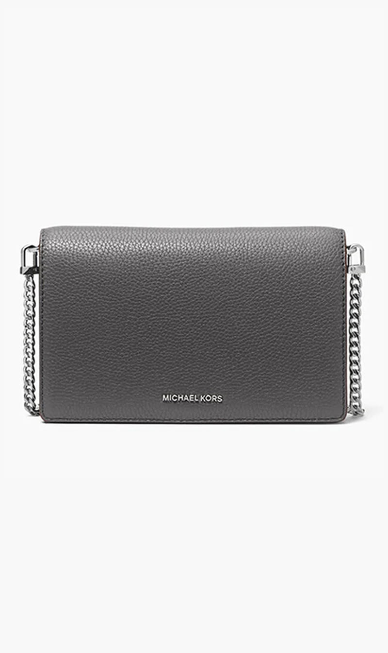 

Michael Kors Grey Jet Set Medium Pebbled Leather Crossbody Bag for Women | The Deal Outlet