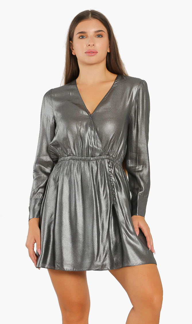 

REPLAY V-neck Metallic Dress