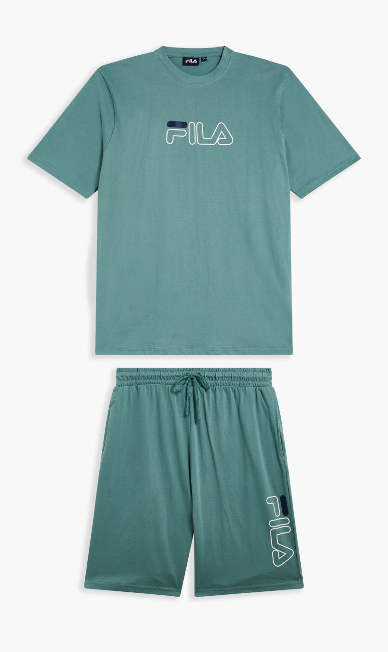 

Fila Green Graphic Tee And Short Set Flat Print for Men | The Deal Outlet