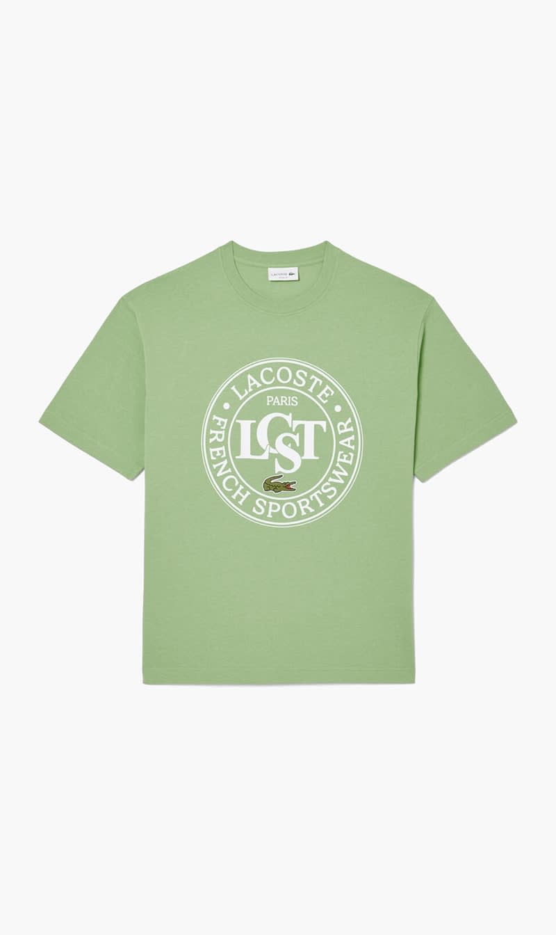 

Lacoste Green Loose Fit Heavy Cotton Printed T-shirt for Men