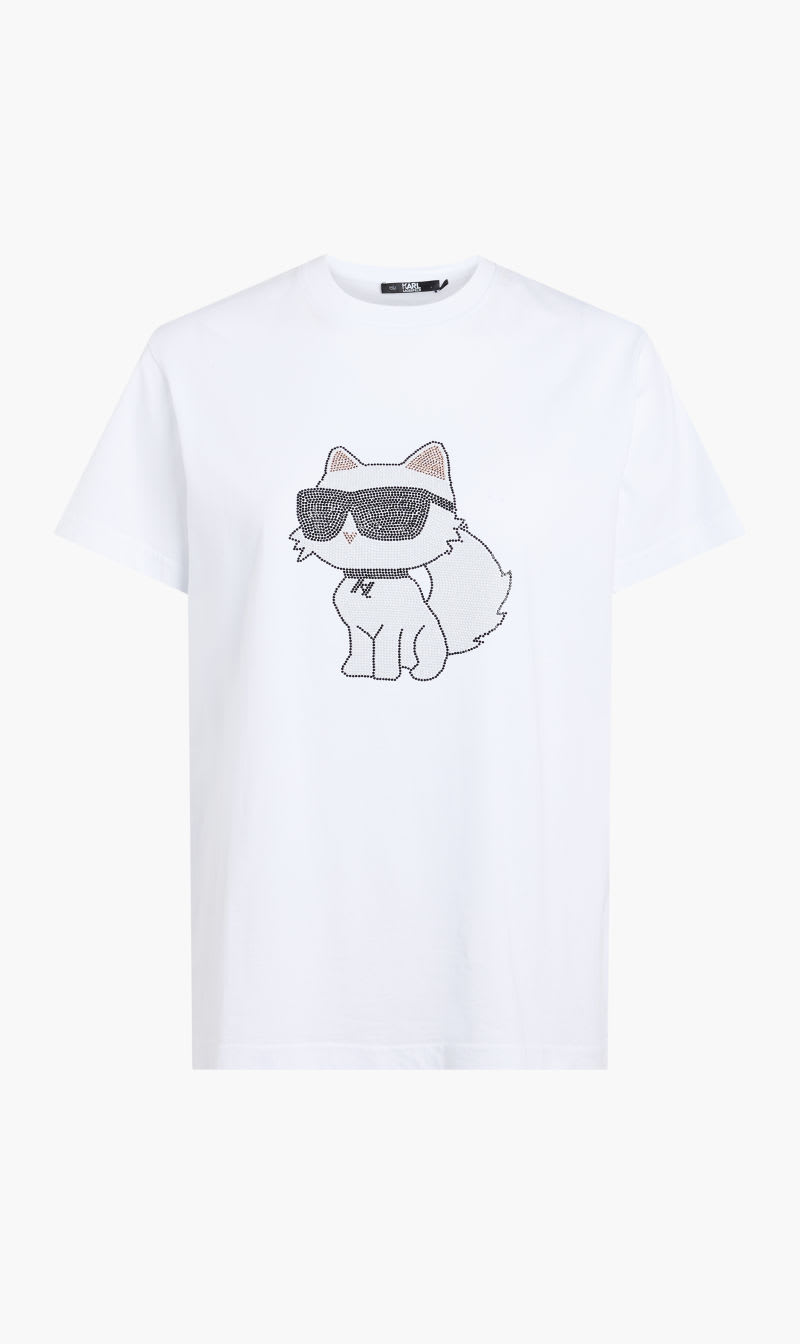 

Karl Lagerfeld White Ikonik 20 Choupette Rs Tee for Women | The Deal Outlet