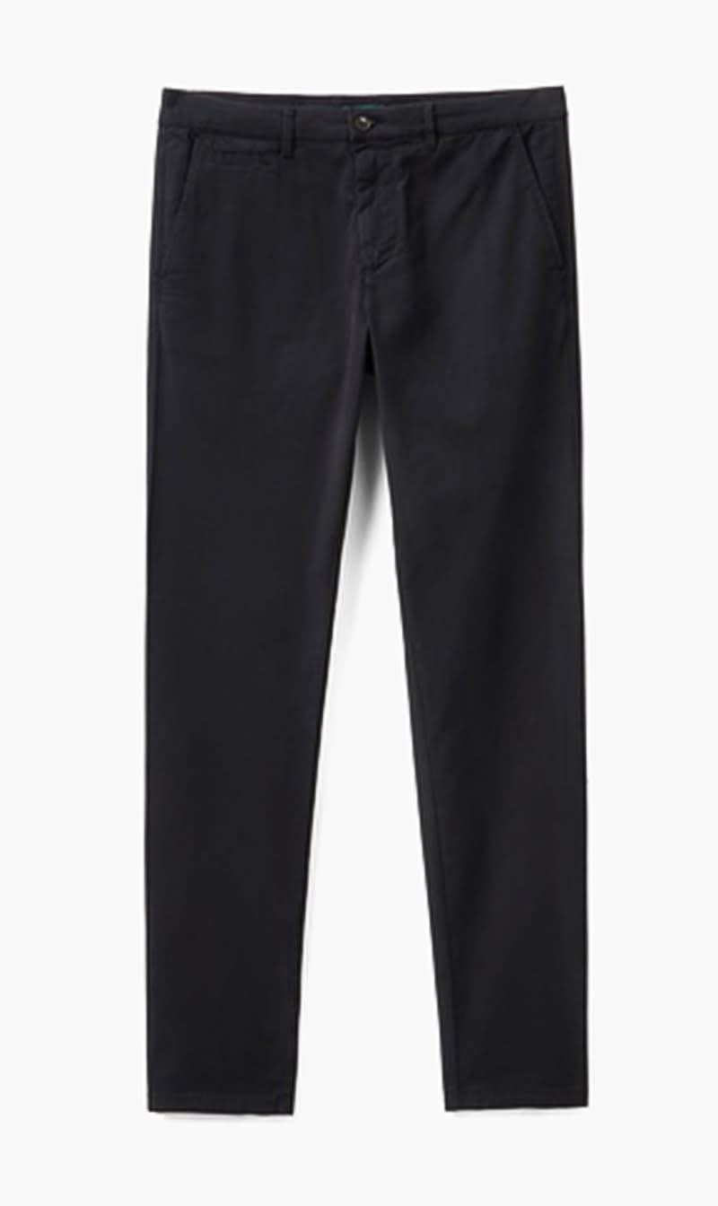 Black United Colors Of Benetton Blue Slim Fit Chinos for Men
