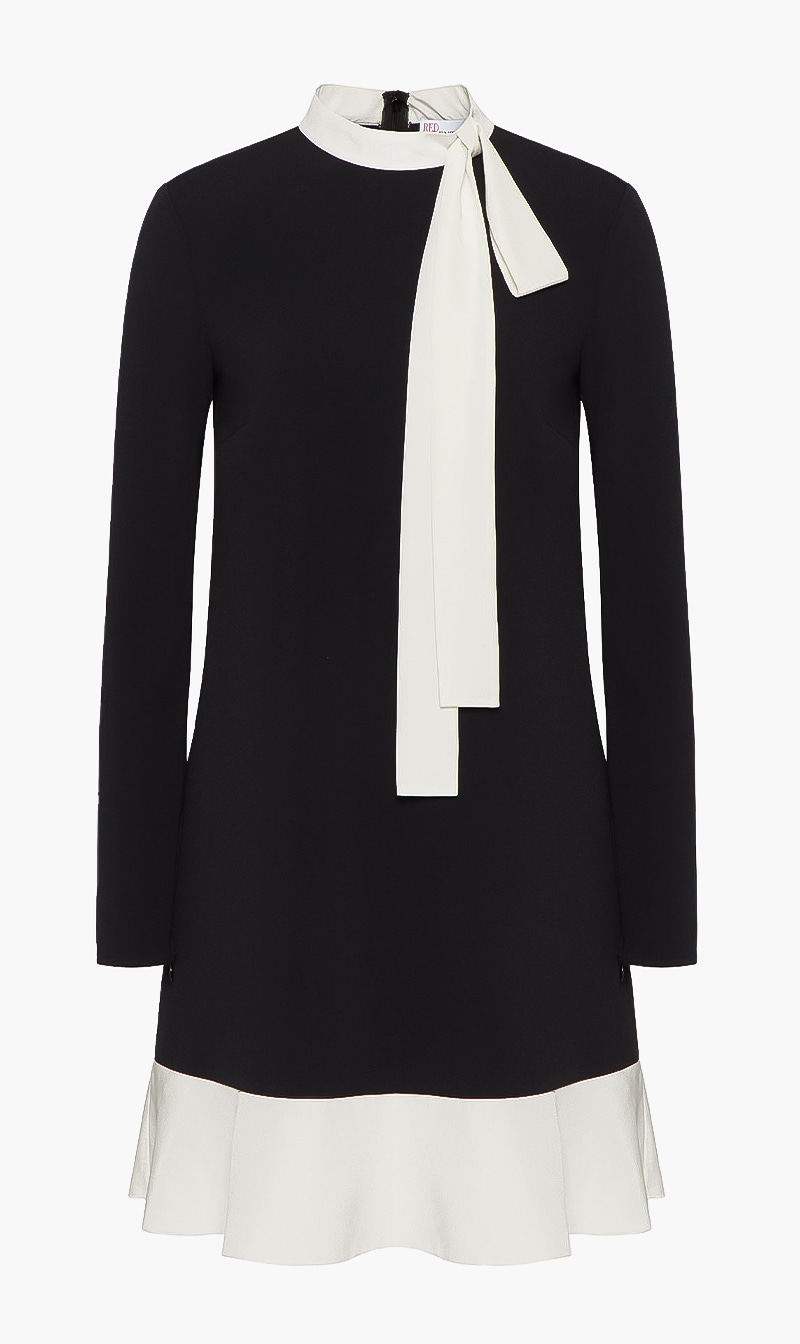 

Red Valentino Frisottine And Crepe De Chine Dress