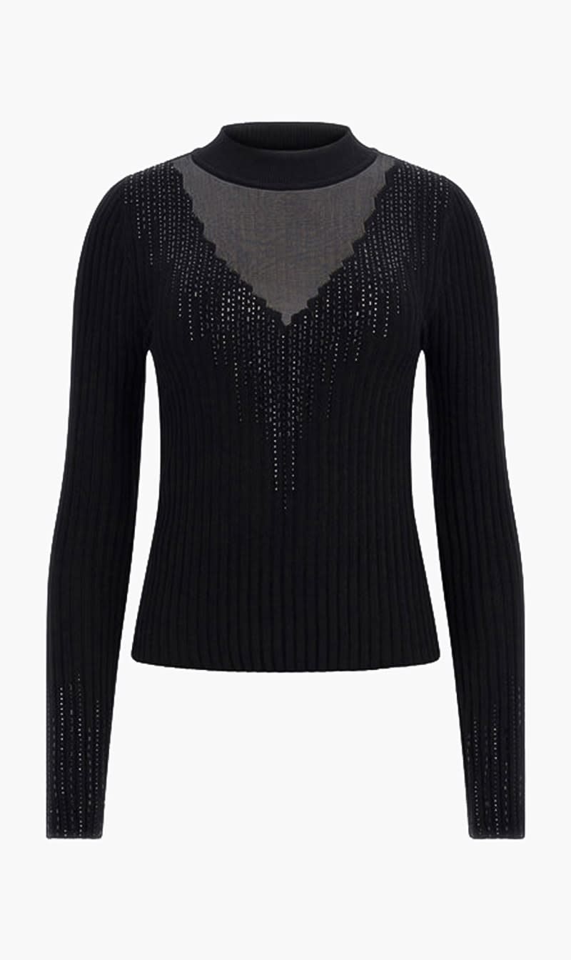 Guess Black Alice Knit Top for Women