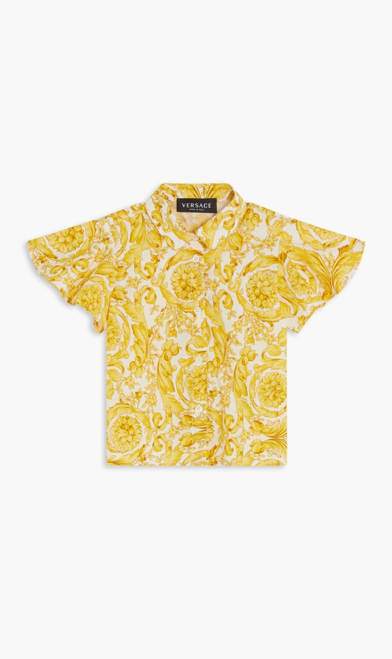 

Versace Multi-color Bg Shirt Ss Ppln Ao Barocco Gold for Girls | The Deal Outlet