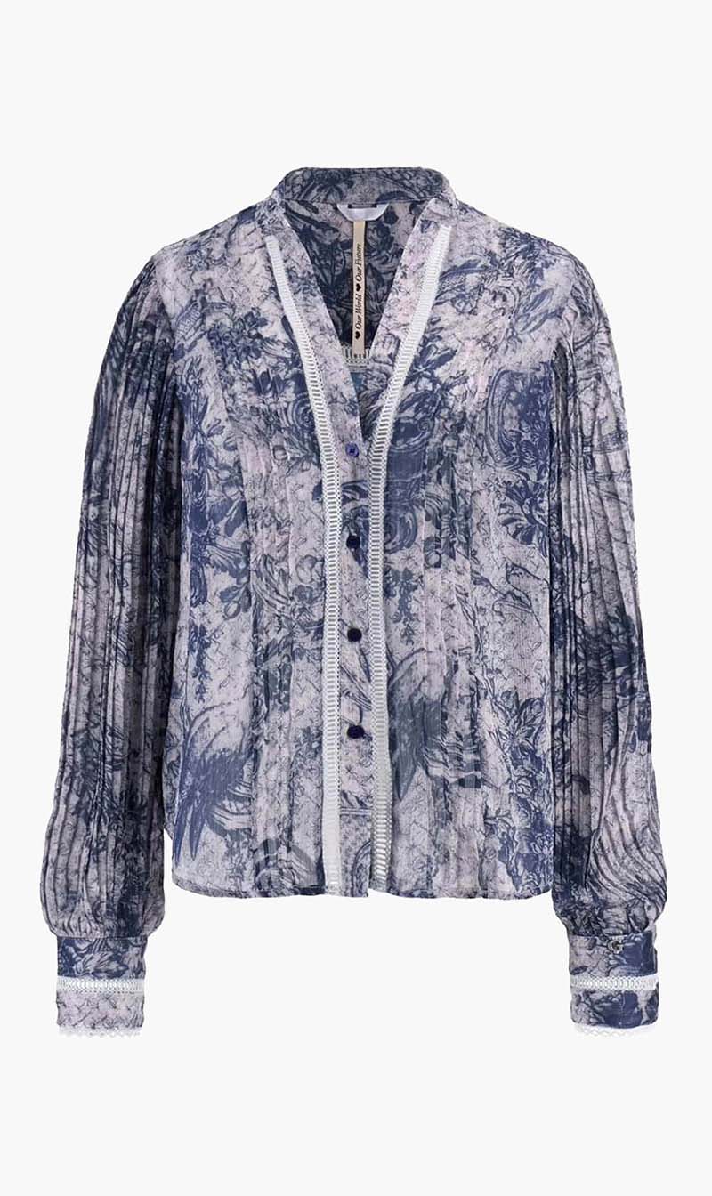 Guess Blue Eco Josette Chiffon Shirt for Women