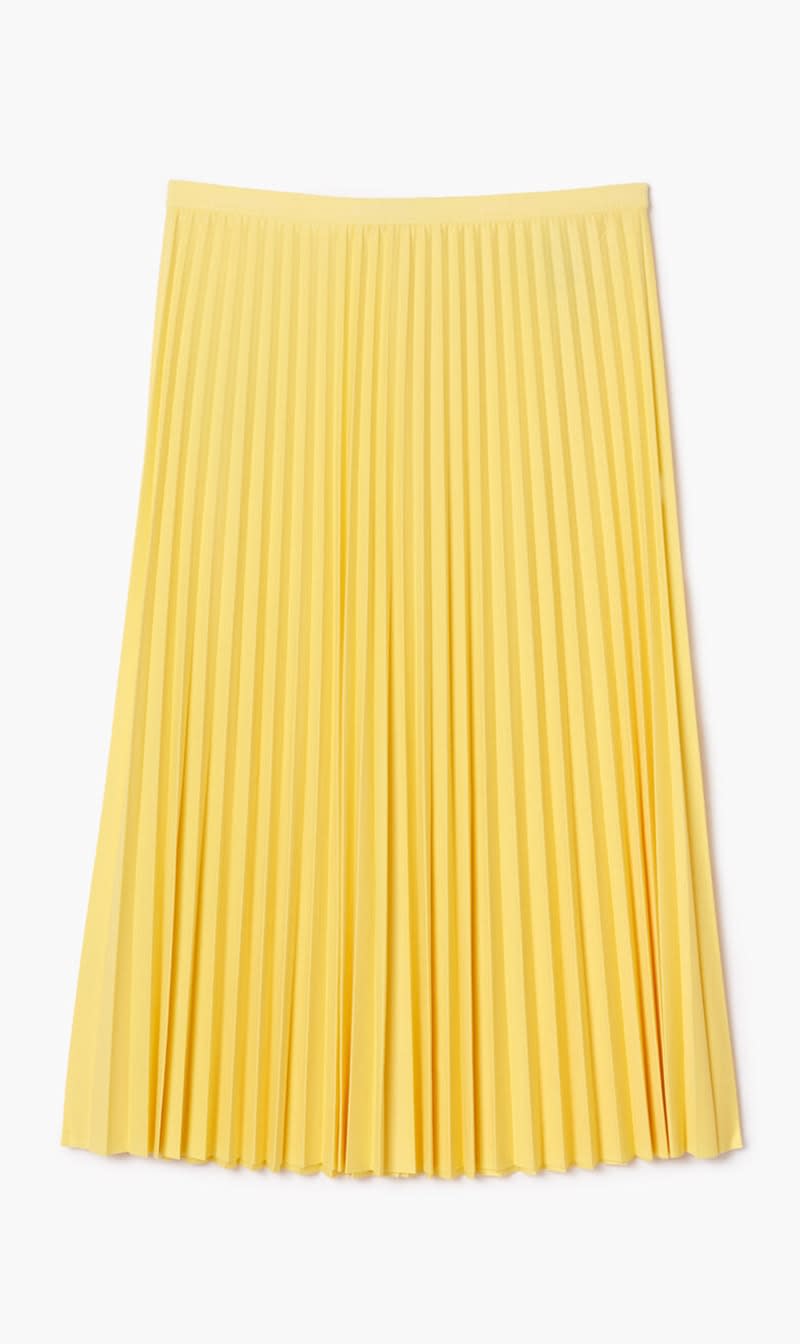 

Lacoste Yellow Elasticised Waist Pleated Skirt for Women | The Deal Outlet