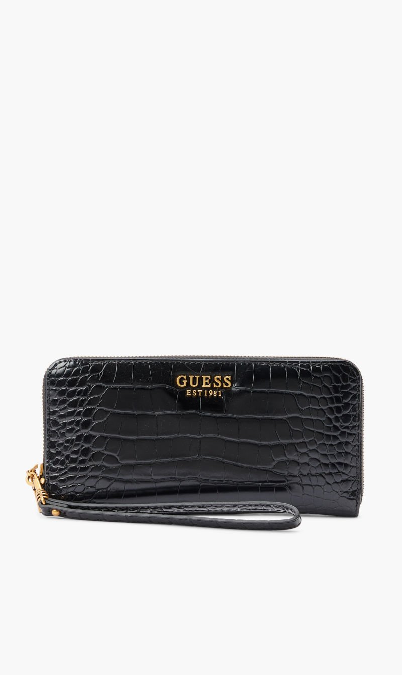 

Guess Black Laurel Textured Large Wallet for Women | The Deal Outlet