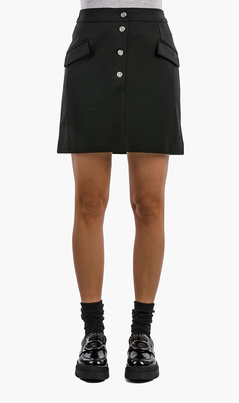 

Guess Black Mini Elegant Skirt With Buttons for Women | The Deal Outlet