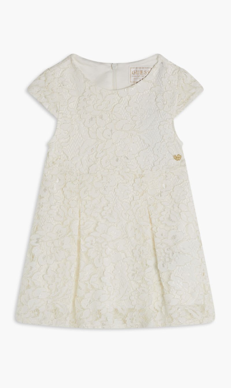 

Guess White Half Sleeve Lace Dress for Girls | The Deal Outlet