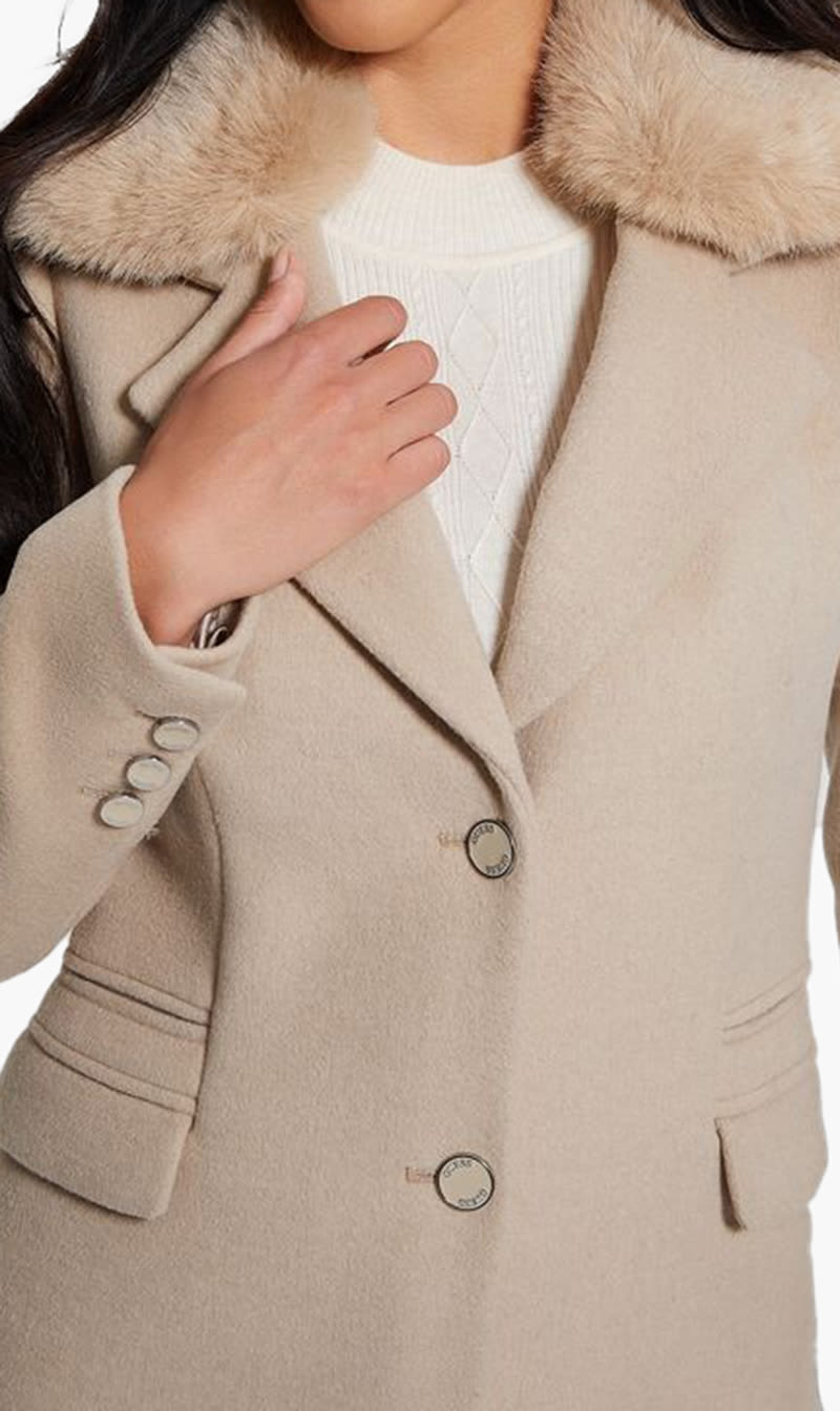 

Guess Beige New Laurence Coat for Women | The Deal Outlet