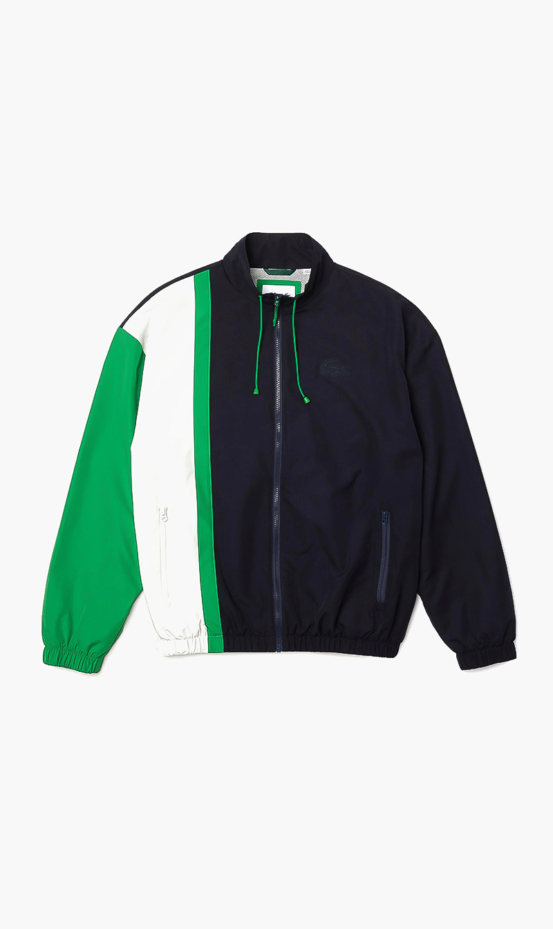 

Lightweight Water Resistant Colorblock Zip Jacket, Blue