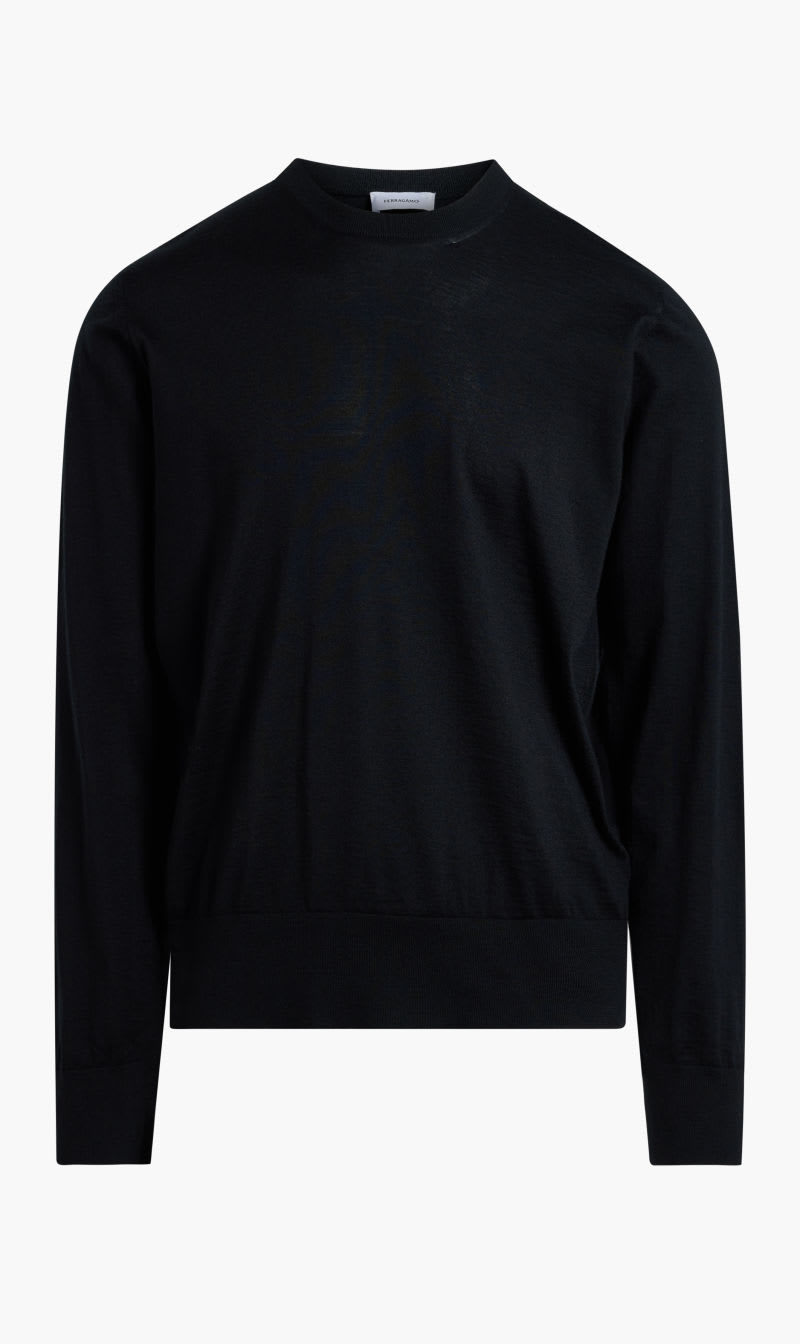 

Salvatore Ferragamo Black Light Cashmere Long Sleeves Round-neck for Men | The Deal Outlet