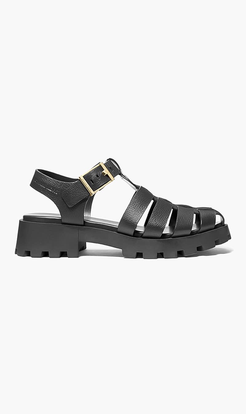 

Michael Kors Black Easton Lug Sandal for Women | The Deal Outlet
