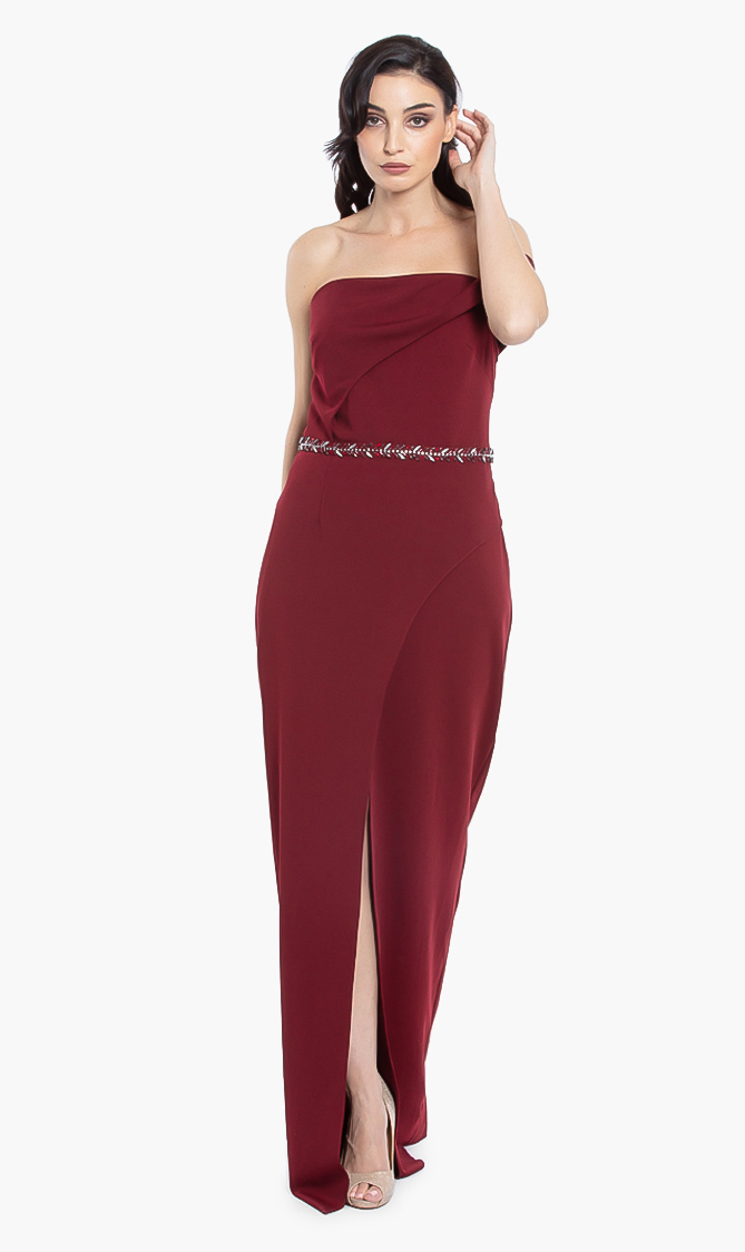 

Terani Couture One Sided Off Shoulder Jewel Dress