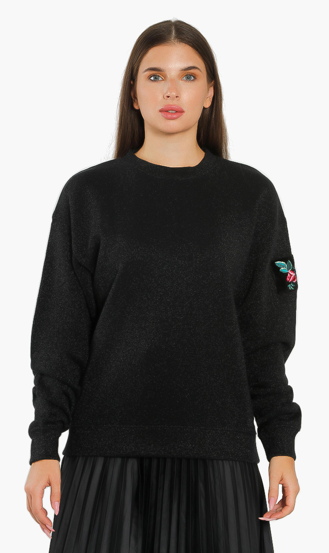 

Lurex Crew Neck Sweatshirt, Gold