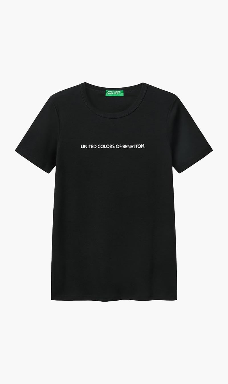 

United Colors Of Benetton Black Cotton T-shirt for Women