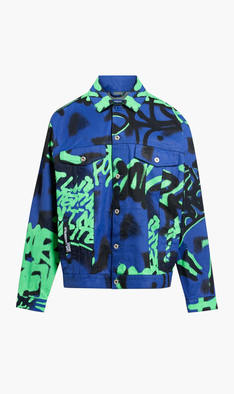 

Karl Lagerfeld Blue Klj Relaxed Graffiti Jacket for Women | The Deal Outlet