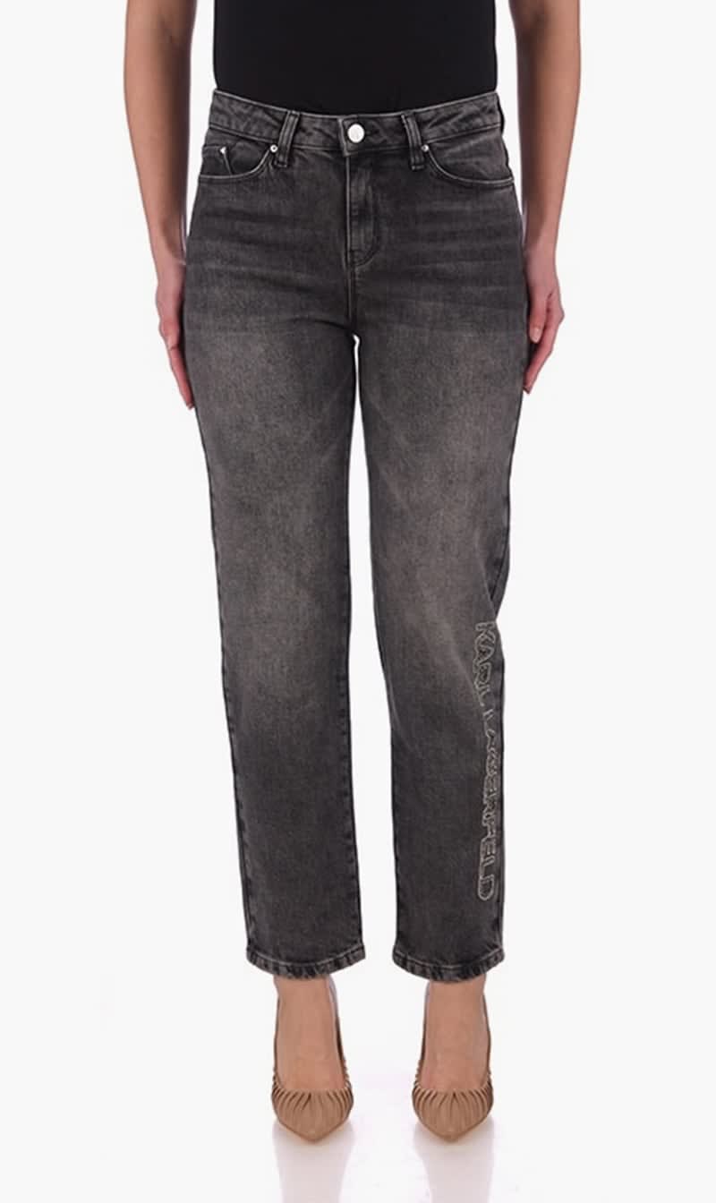 

Karl Lagerfeld Grey High Waisted Straight Jeans for Women | The Deal Outlet