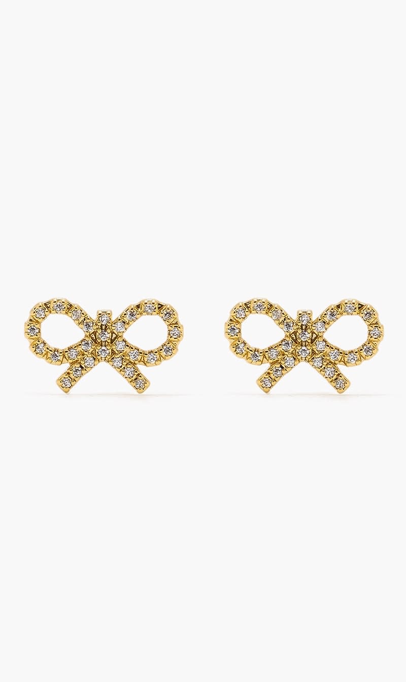 Gold Self-portrait Silver Micro Bow Earrings for Women
