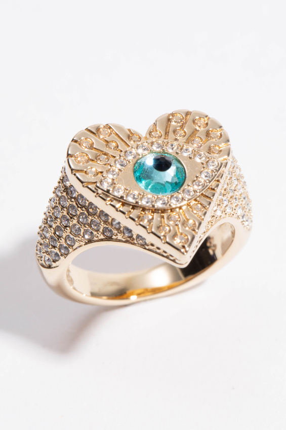 

Swarovski Lucky Goddes Heart Motif Rings 55mm