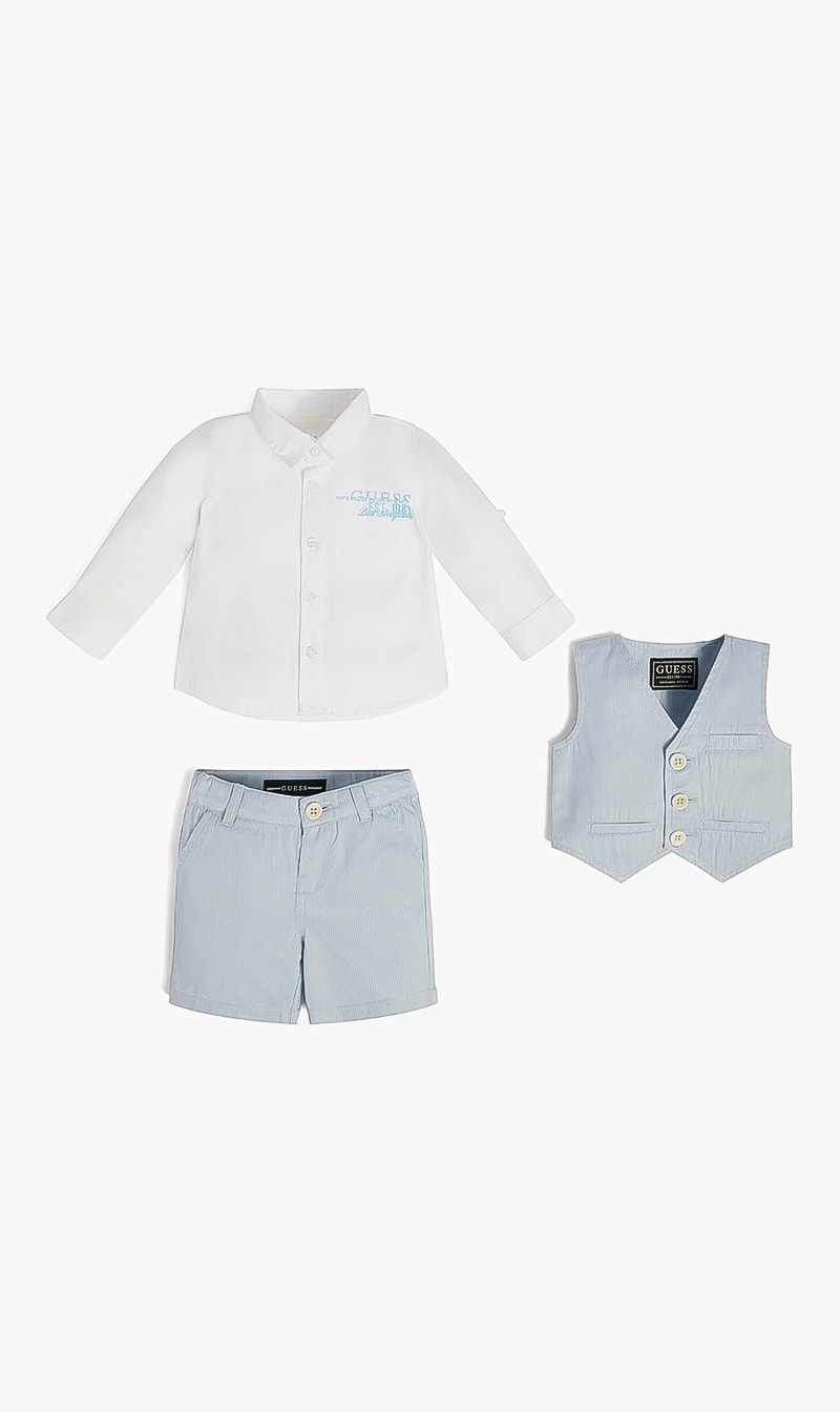 

Set Vest+ls Shirt+shorts Cerem, White