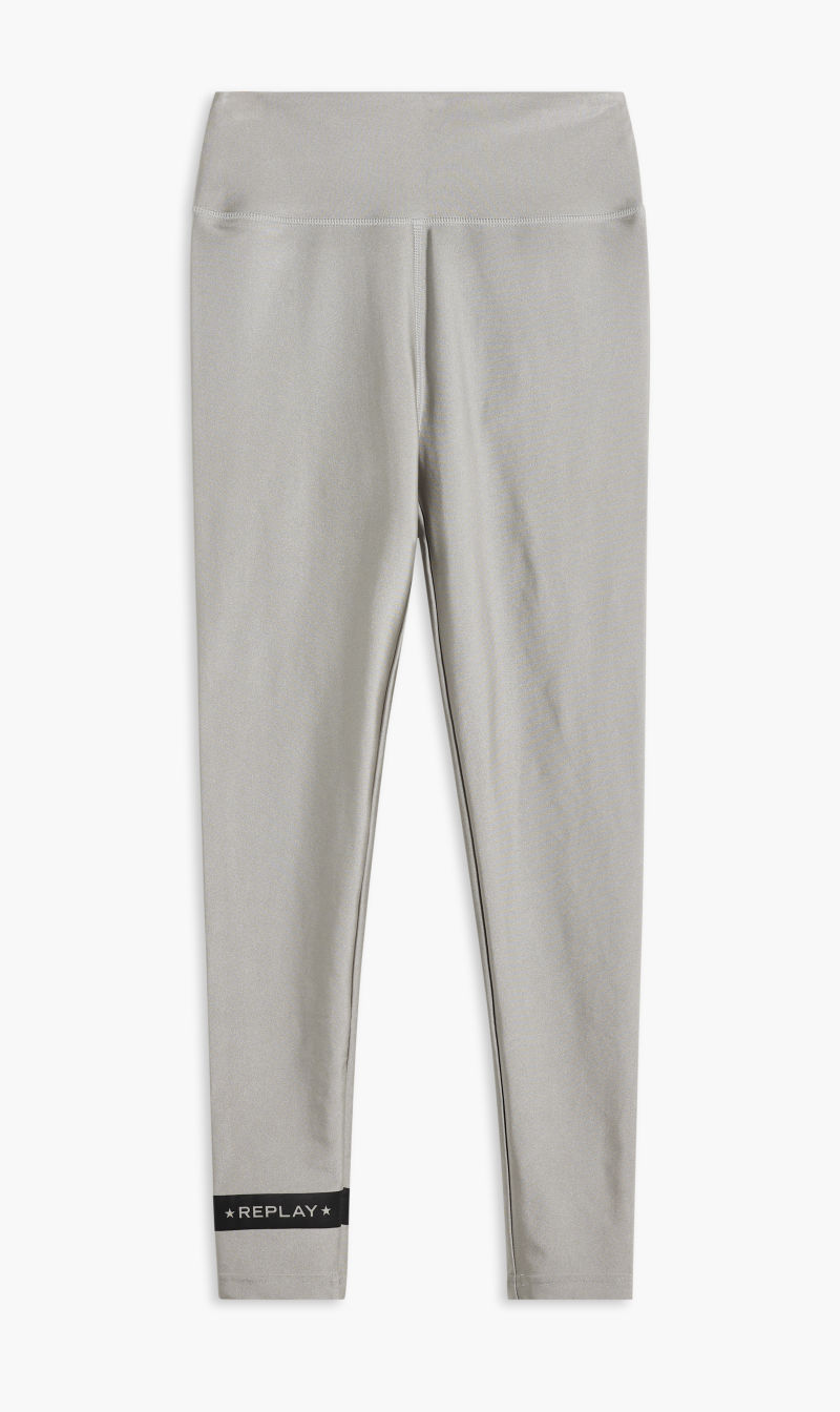 

W Shiny Long Leggings 20179804 Silver 11, Grey