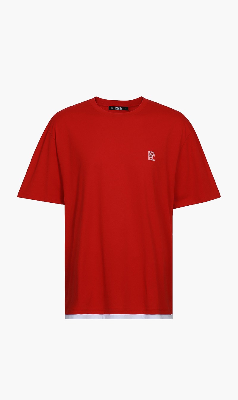 

Contract Hem Block Tshirt, Red