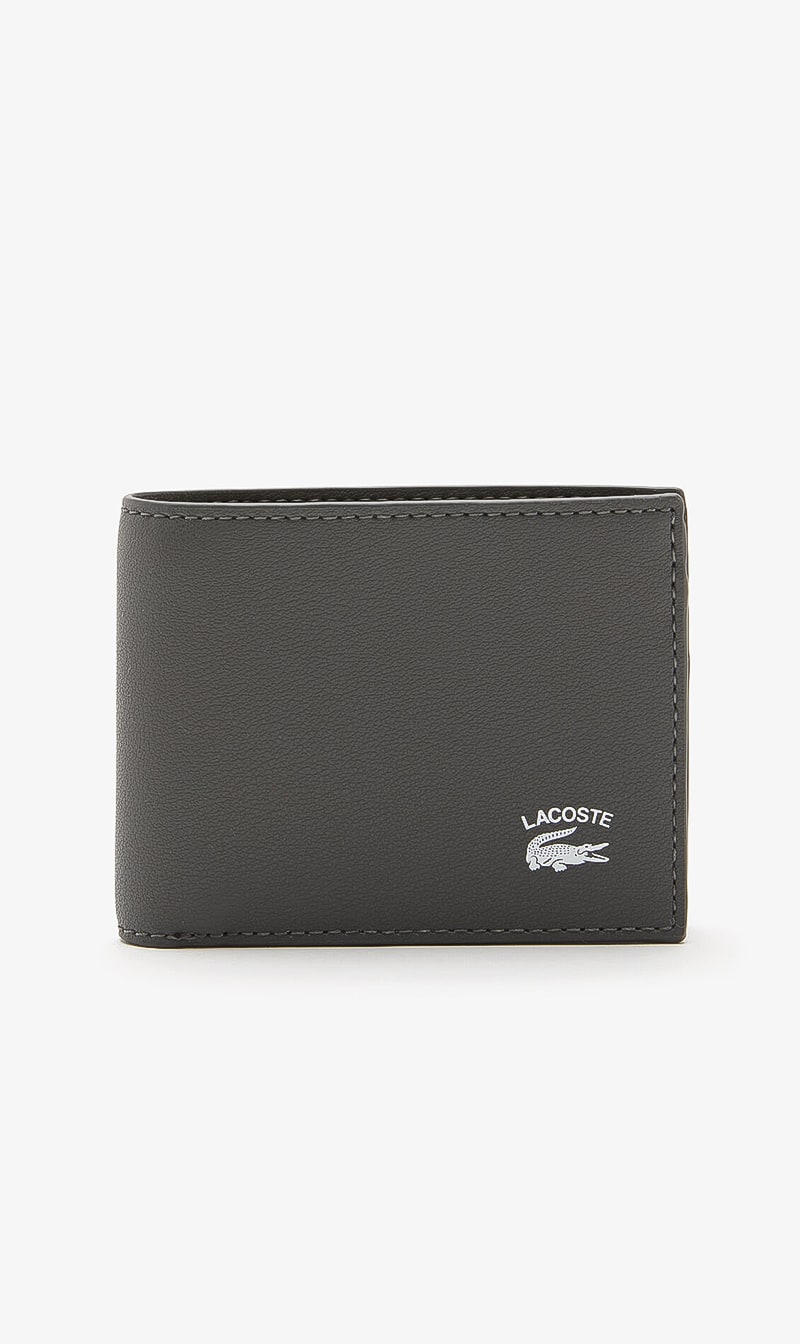 

Lacoste Grey Billfold Leather Wallet for Men | The Deal Outlet