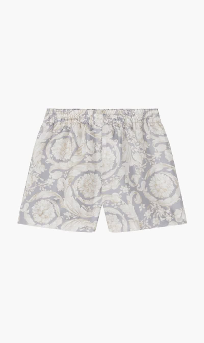 Versace Beige Printed Silk Twill Shorts for Boys