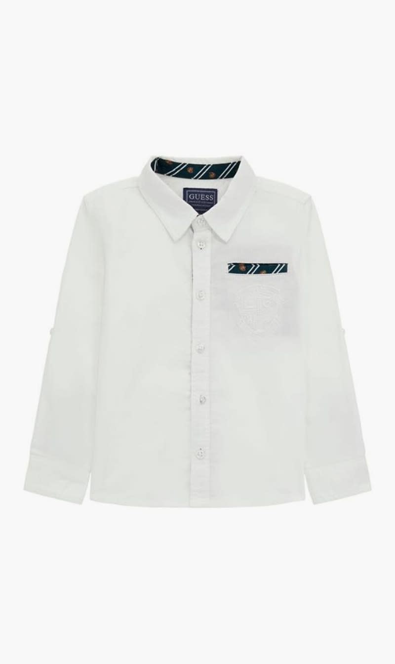 

Guess White Oxford Adj Ls Shirt for Boys | The Deal Outlet