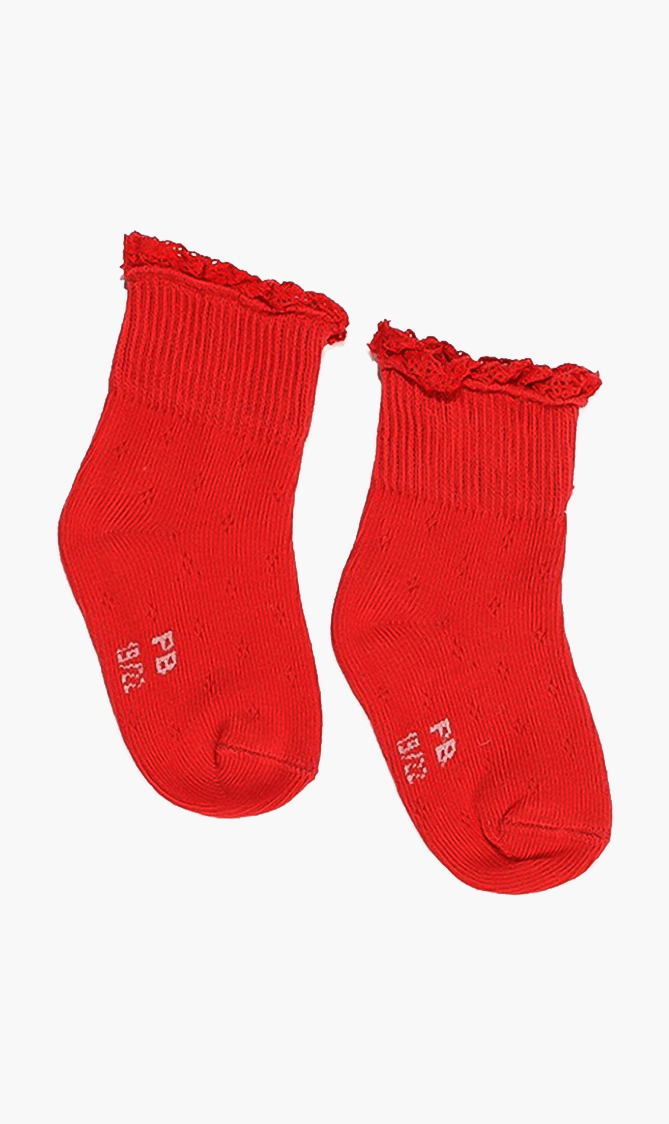 Cotton-blend Sock, Red