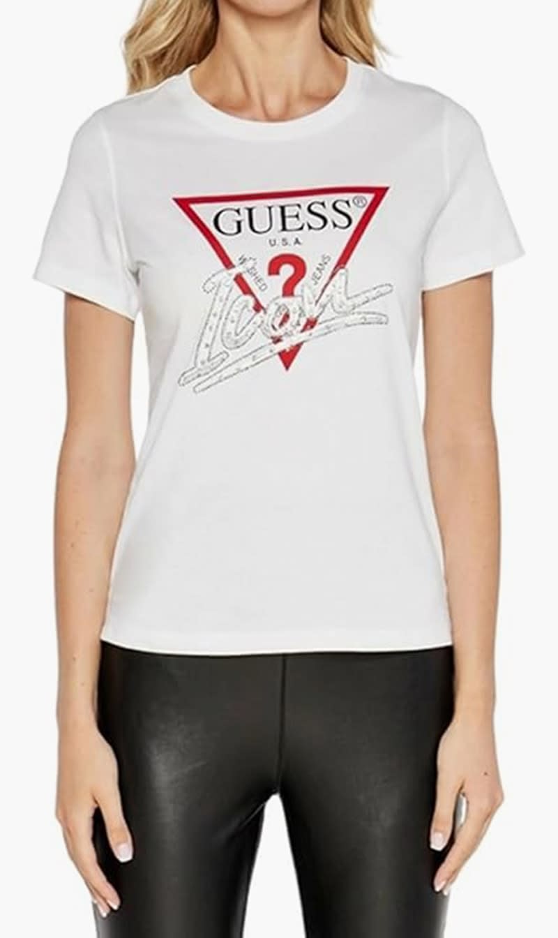 

Guess White Ss Cn Icon Tee for Women | The Deal Outlet