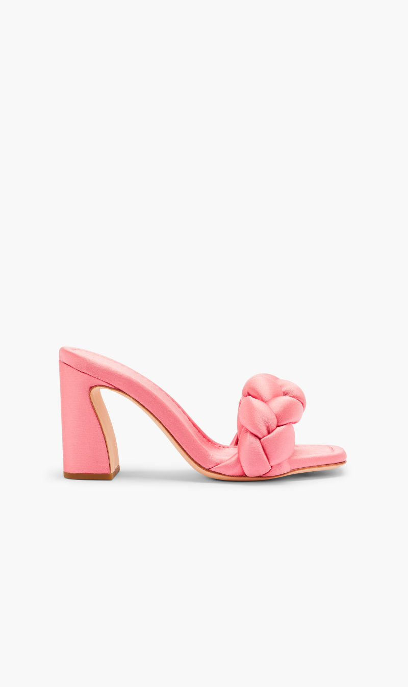 

Loeffler Randall Pink Freya Curved Heel Mule With Braid for Women | The Deal Outlet