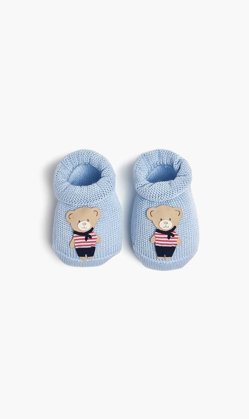 

Story Loris Blue Sailor Bear Cotton Booties for Boys | The Deal Outlet