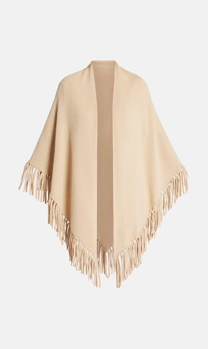 

Douxdimanche Beige Fringes Shawl for Women | The Deal Outlet
