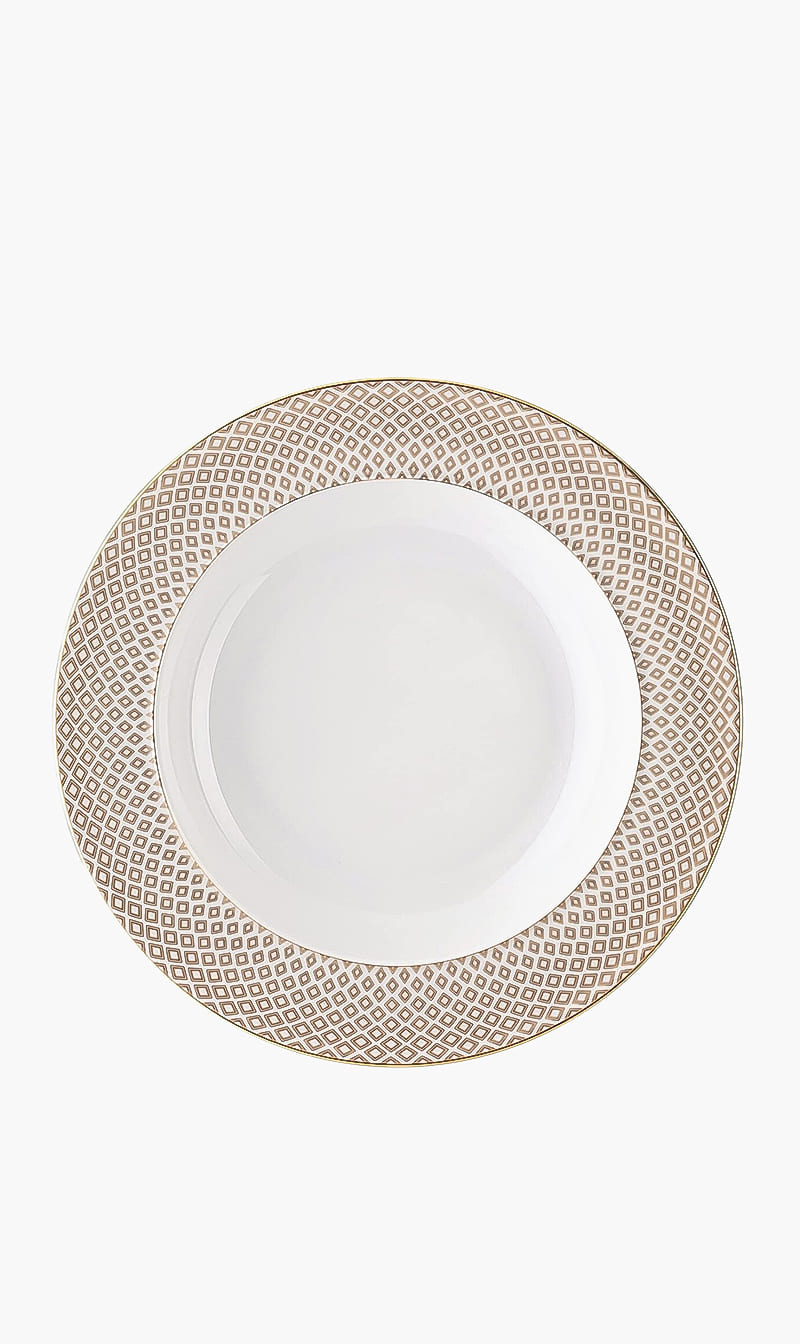 

Francis Carreau Beige Deep Plate, White