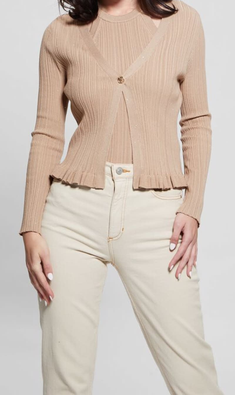 

Guess Beige Estelle Cardigan for Women | The Deal Outlet