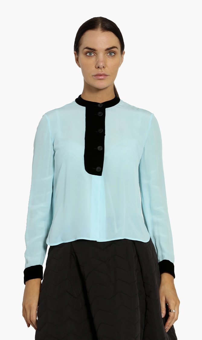 

Emporio Armani Contrast Velour Trim Shirt